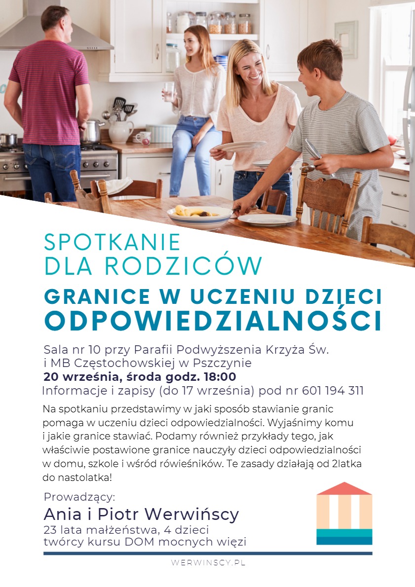 Spotkanie dla Rodziców pt. Granice w uczeniu dzieci odpowiedzialności